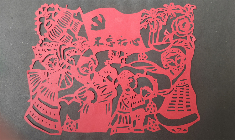 建党百年剪纸作品1