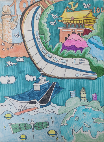 建党百年剪纸作品19